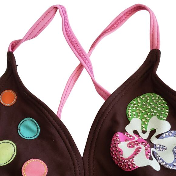 2 FOR $5 SALE Girl's Gossip Girl One Piece  Bathing Suit Size 5 - Picture 4 of 11